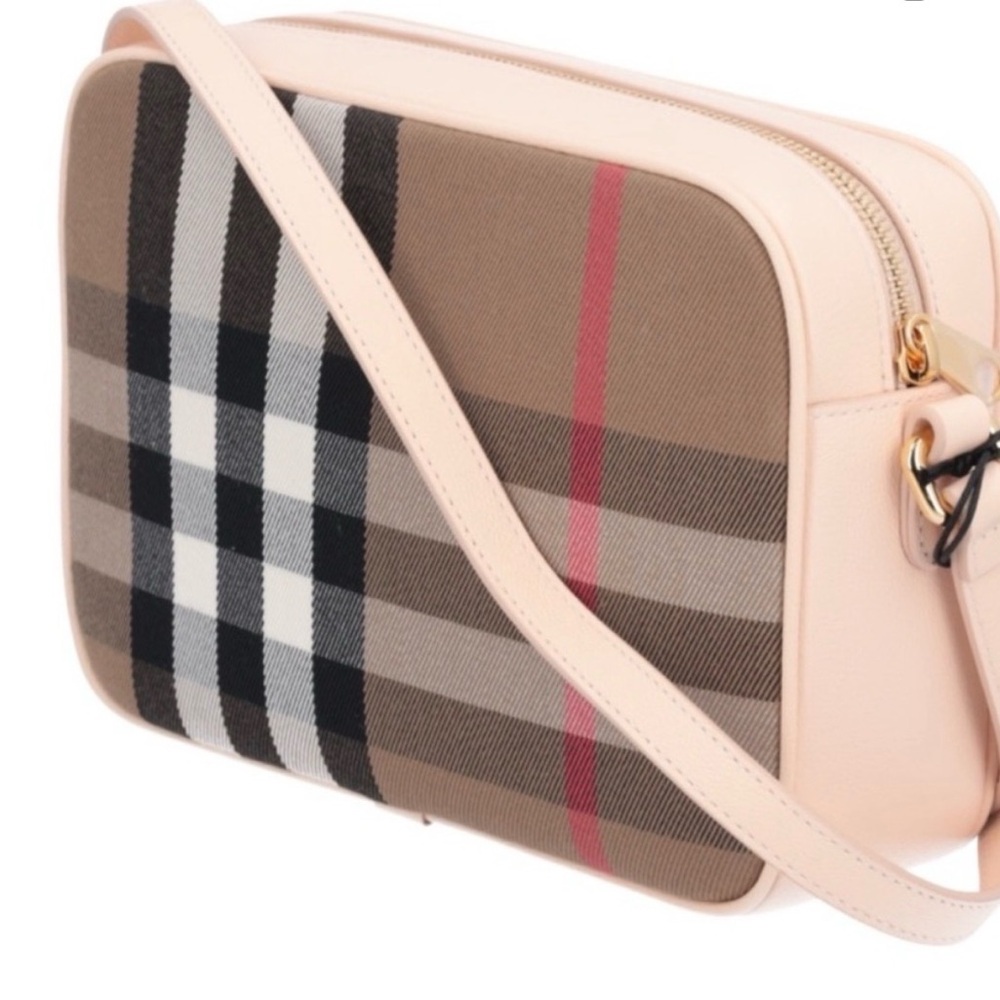 NWT Burberry Nova Check Canvas & Leather Camera Crossbody Bag
